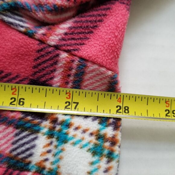 Riders by Lee Flannel Shirt Jacket Womens 2X Pink Plaid Plus Size Shacket - Picture 4 of 6